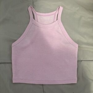 American Eagle Outfitters Pink Sleeveless Crop Tank Top